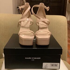 Marc Fisher Women's Light Natural Platform Heels